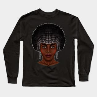 Afro girl Afro woman Afro queen beautiful Afro girl Long Sleeve T-Shirt